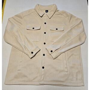 George Knit Fleece Shirt Jacket. Oatmeal Heather. Size 2XL.